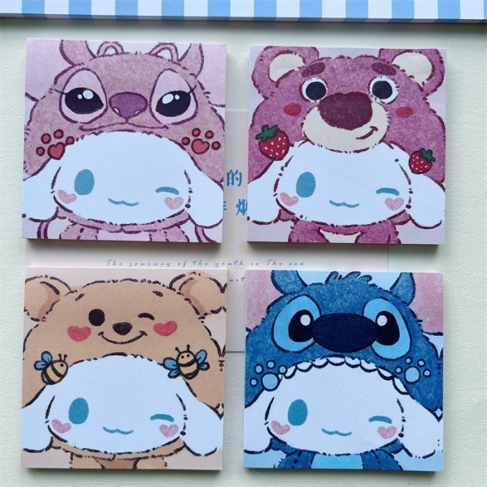 

sticky notes memo motif kuromi moroll pompompurin lucu - Kitty