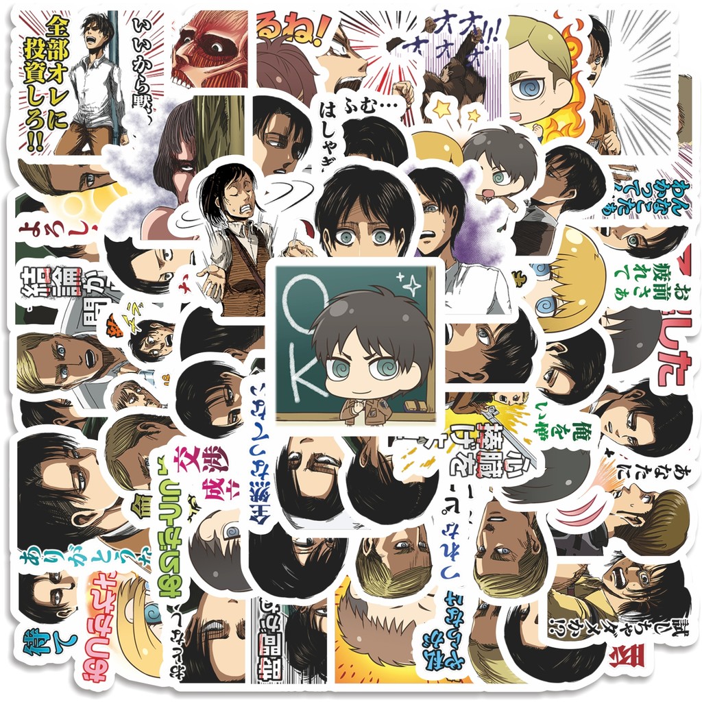 

COD 50 Pcs Stiker Attack On Titan Anime V3 Lucu Anti Air Untuk Dekorasi Notebook Sepeda Skateboard Handphone