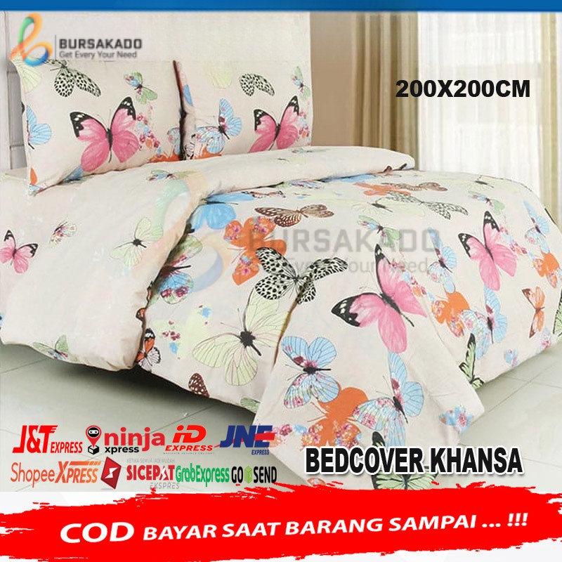 1Set Sprei Bed Cover Khansa Uk.180x200cm / Bedcover KHANZA set King Size