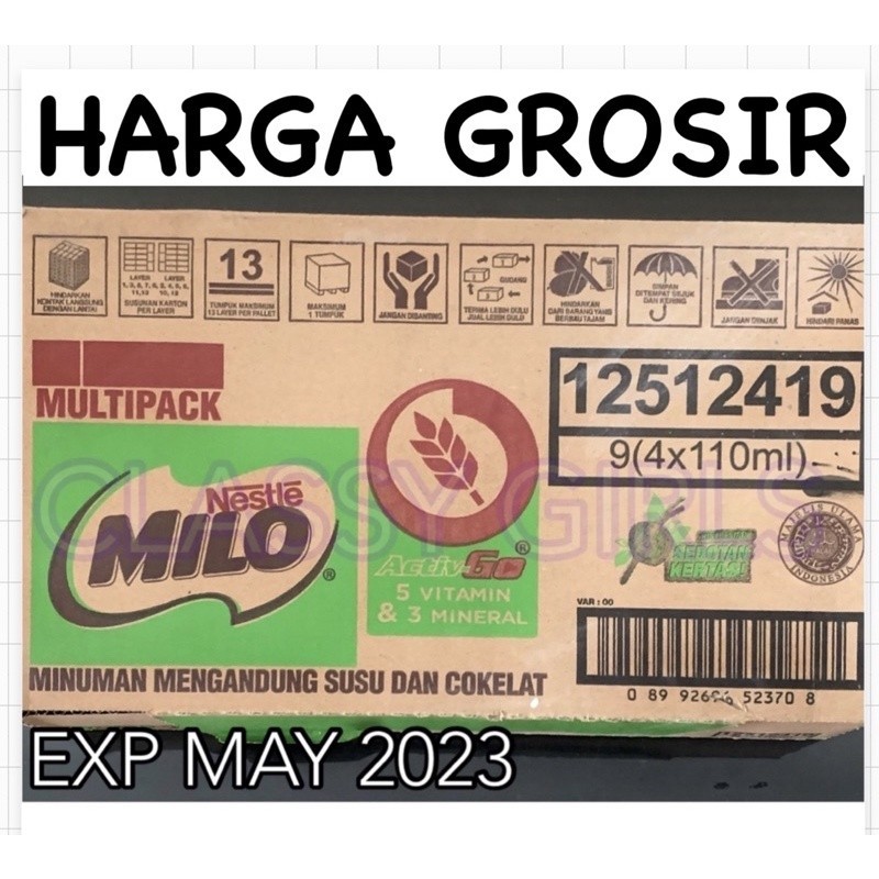 

SUSU MILO KOTAK COKLAT ACTIVE GO UHT - 110 ML ISI 36 SEKARTON