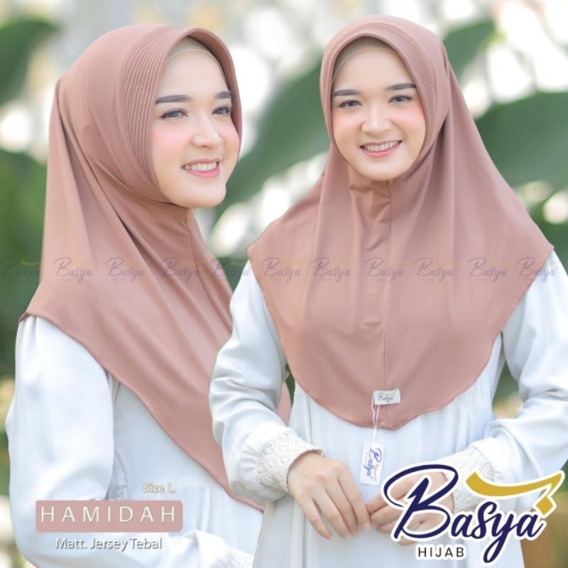 [BASYA] BERGO HAMIDAH L••hijab instan sekolah••hijab instan jersey premium