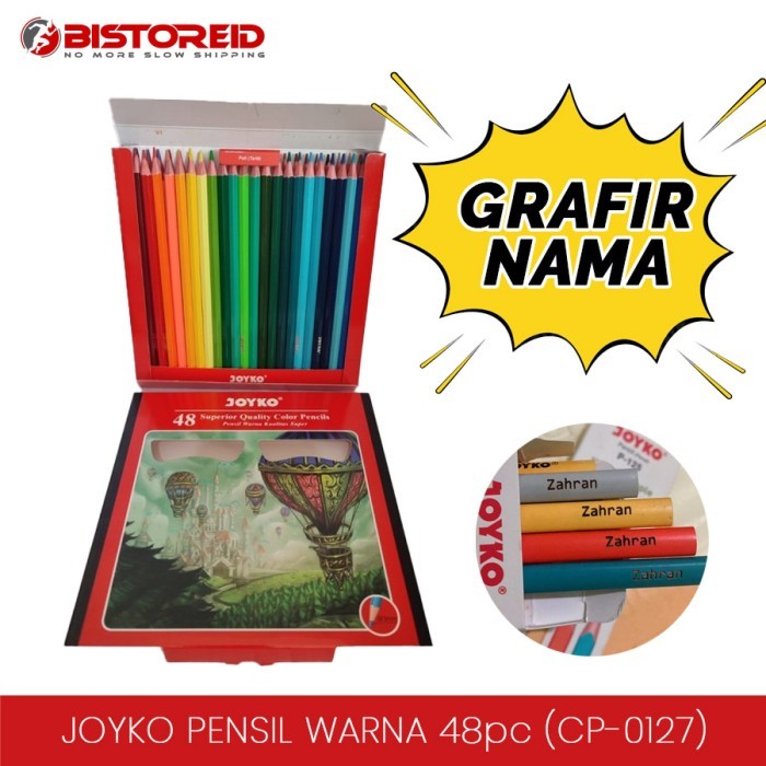 

[GRAFIR NAMA] JOYKO CP-0127 PENSIL 48 WARNA PENSIL WARNA GRAFIR NAMA EKSKLUSIF