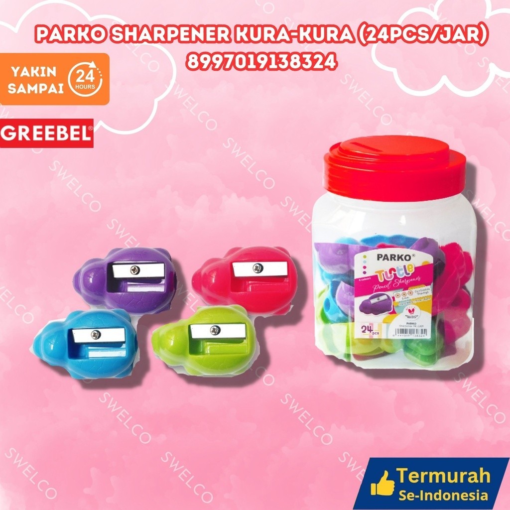 

PARKO SHARPENER KURA-KURA (1 pcs) /Serutan/Rautan anak sekolah lancip anti patah PARKO SHARPENER KURA KURA (24PCS/JAR)
