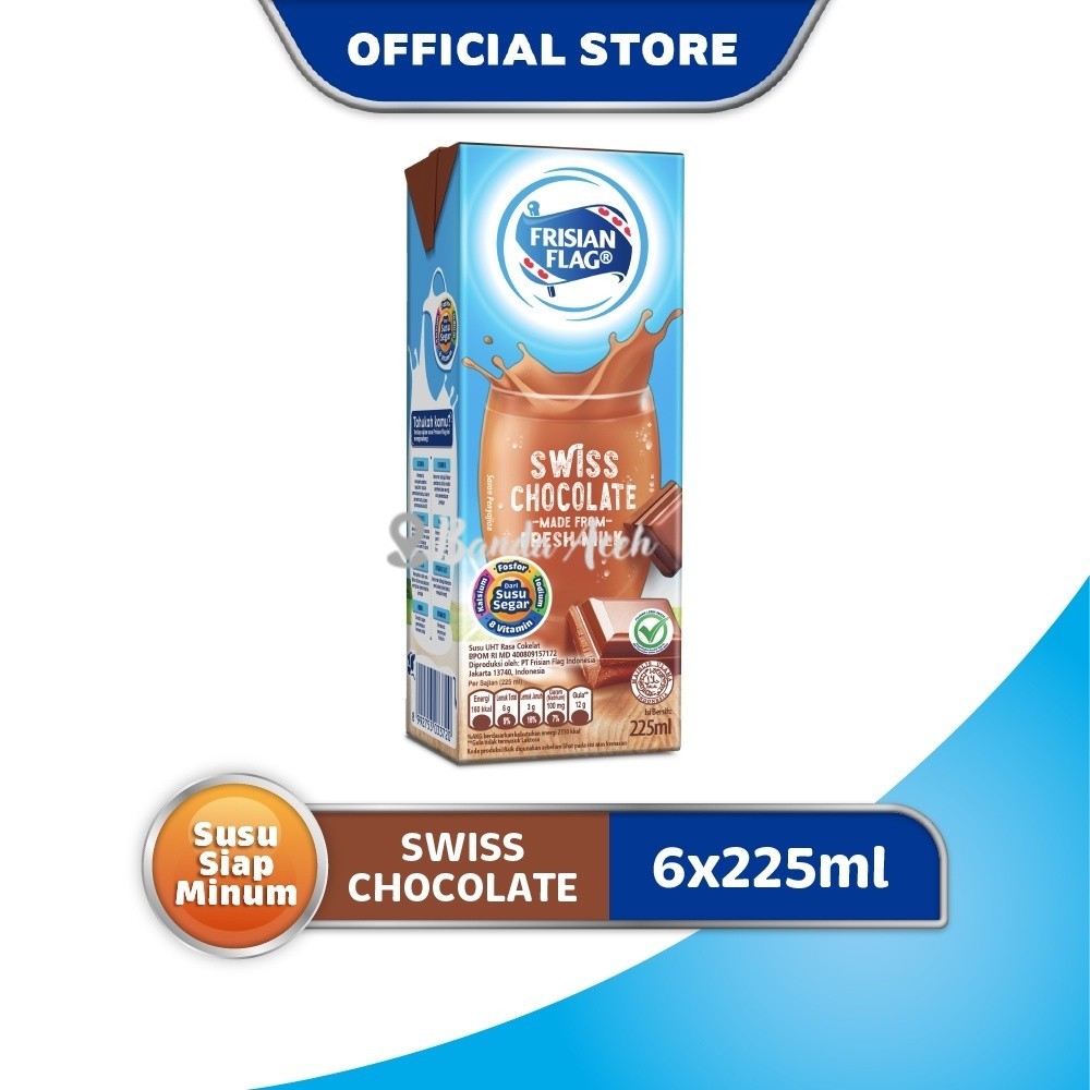 

(Aceh) Frisian Flag UHT Swiss Chocolate 225 ml x6