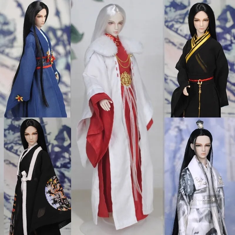 Quality 31cm Male Doll Figures 20 Joints Flexible Body BJD Boy Doll Long Hair Boyfriend DIY Doll Hea