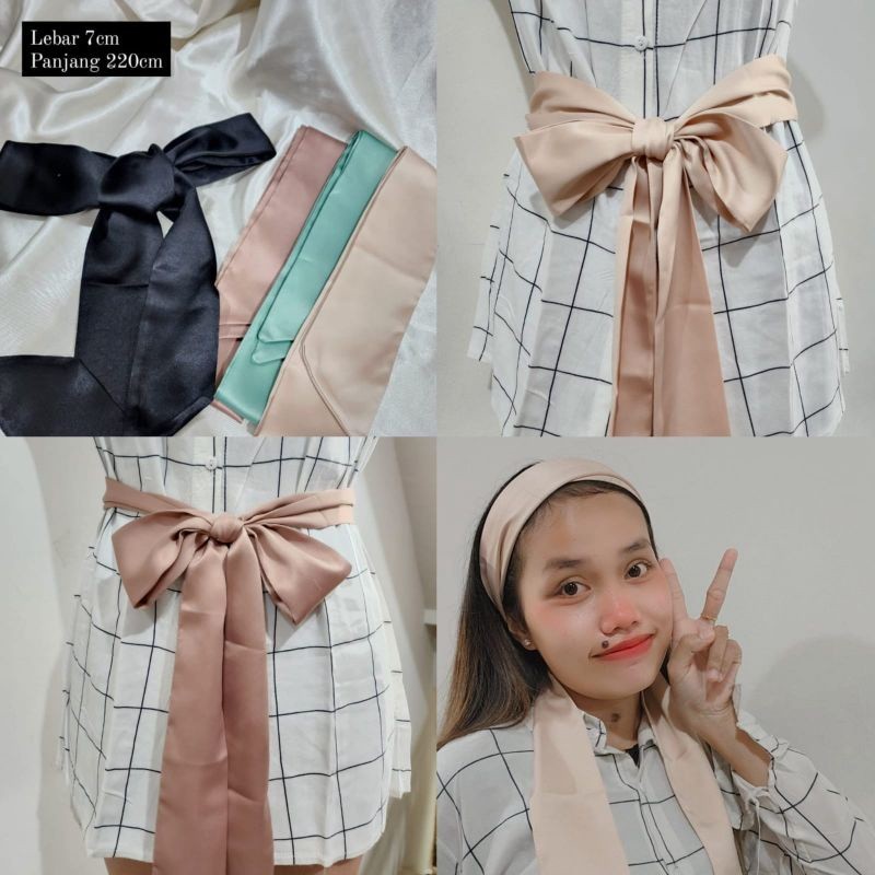 Ikat Pinggang Tali Obi Satin Velvet Multifungsi | Obi Belt Kebaya Dress Murah