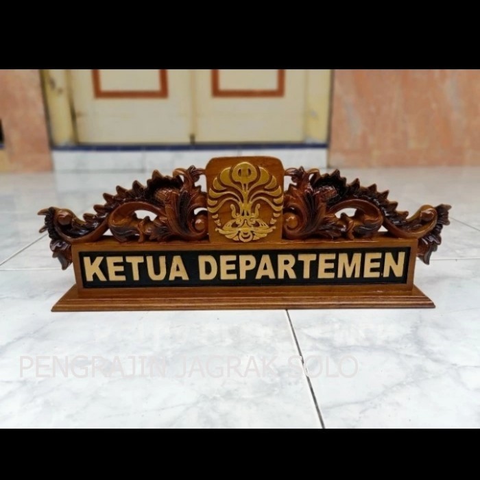 

papan nama meja papan nama ukir kayu jati harga pengrajin PS412