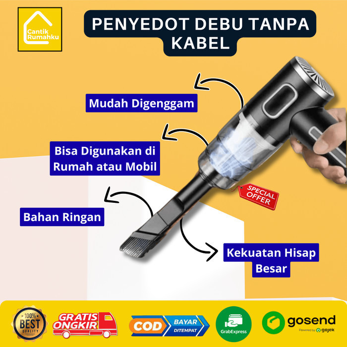 Vacuum Cleaner Penyedot Debu Kasur Mobil Portable Mini Cordless