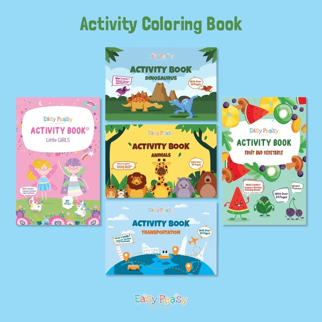

Kidnedu Easy Peasy - Activity Coloring Book - Buku Edukasi Belajar Menggambar dan Mewarnai
