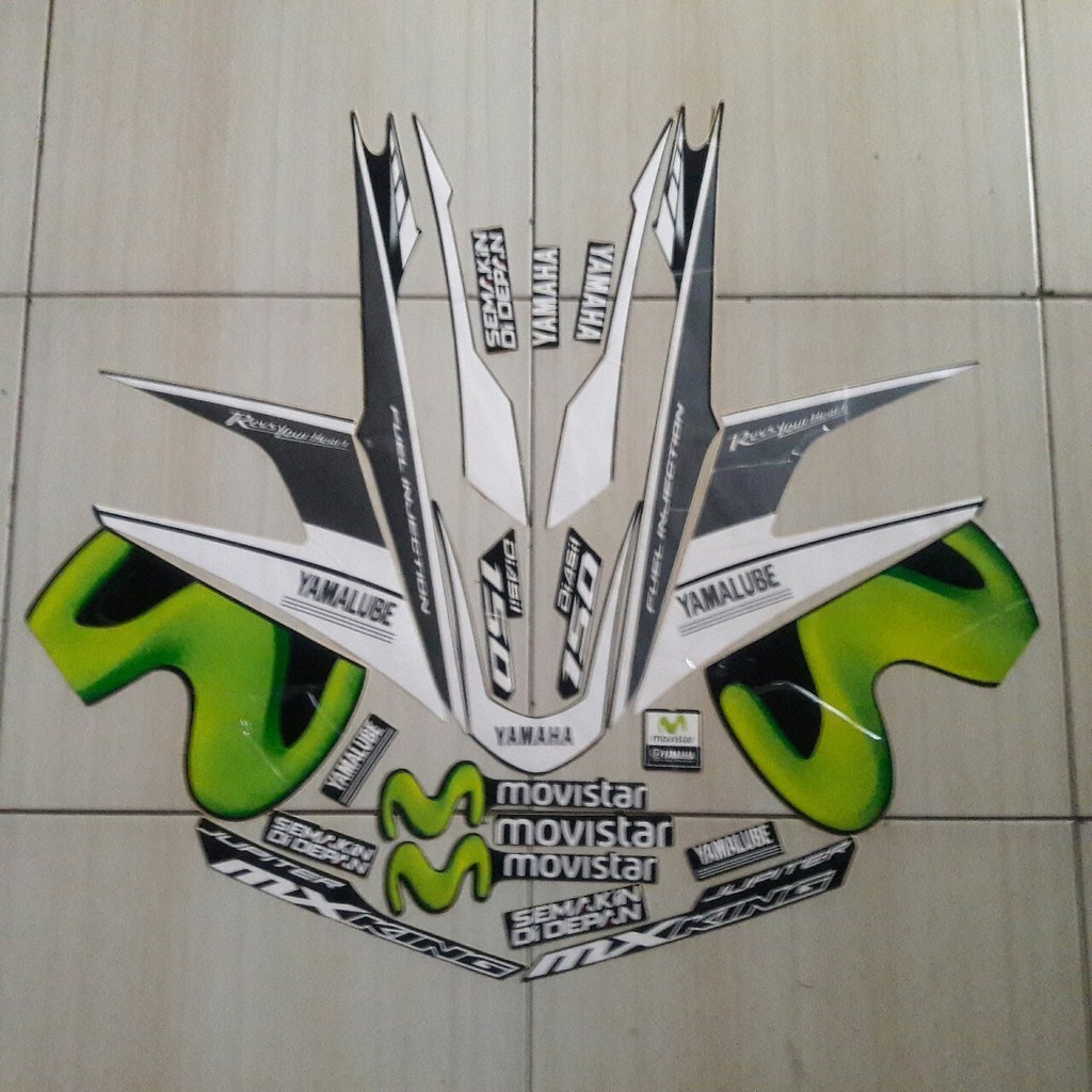 Striping sticker motor yamaha jupiter mx king 2016 hitam abu