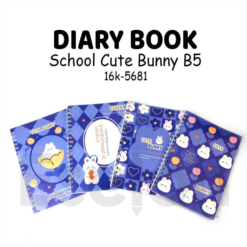 

[ES.JKT] Diary Spiral B5 CUTE BUNNY / 16K-5681 / Notebok Spiral 50 lembar