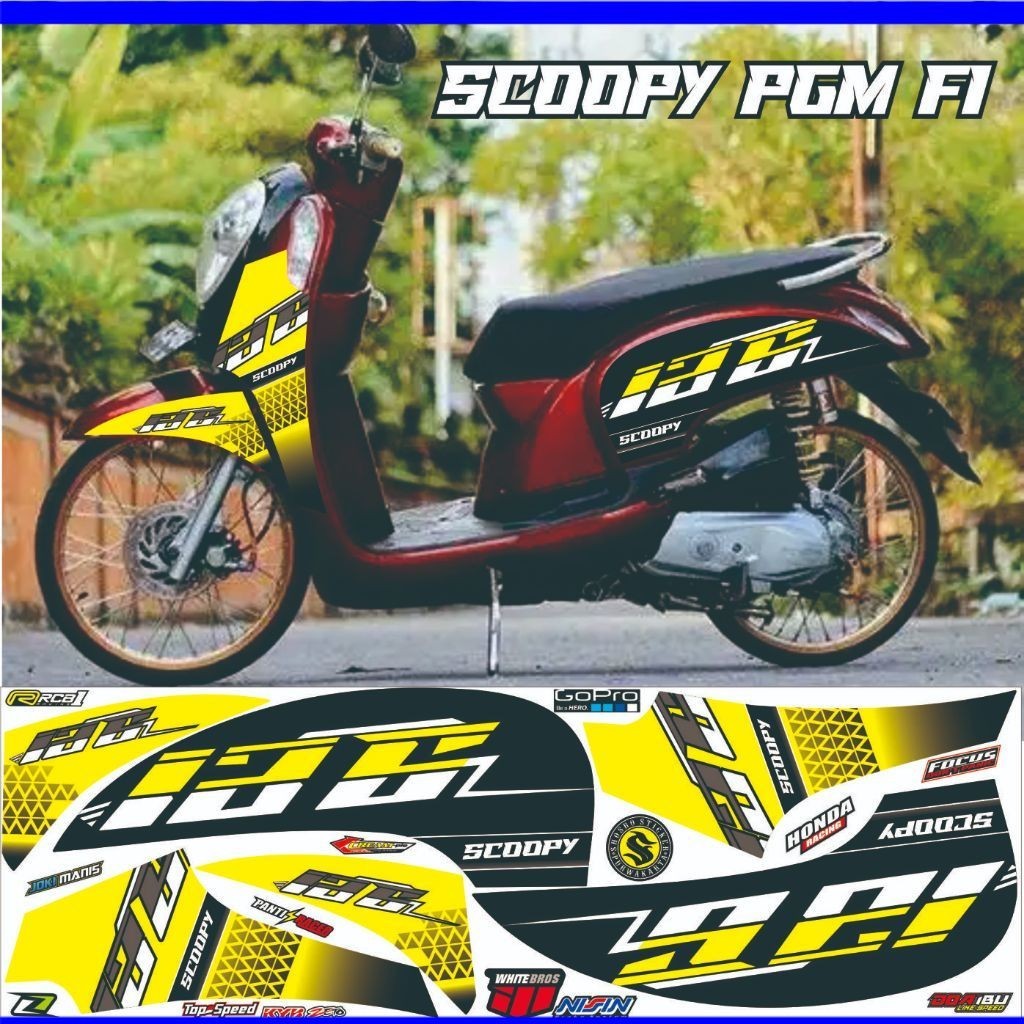 SETRIPING/ VARIASI STRIPING SETIKER SCOOPY FI OLD 2012 2013-2016 VARIASI LIST MOTOR DESAIN MINIMALIS
