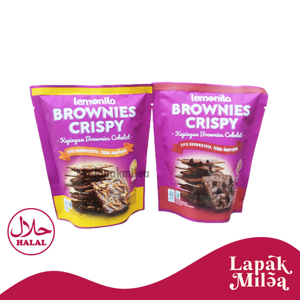 

LEMONILO Brownies Crispy - Chocochips Keju - Cemilan Diet Sehat - Lemonilo Bronis Coklat - Lemonilo Brownie Cheese