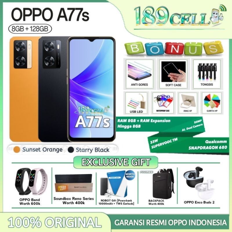 3.3 Grand Sale OPPO A77s RAM 8/128 GB [RAM 8+8GB Expansion] A77 s A 77s | A54 6/128 | A55 4/64 GARAN