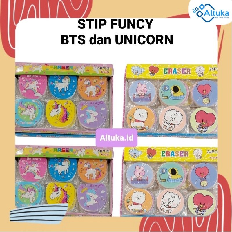 

Penghapus / Stip Pensil Murah BTS Unicorn Funcy