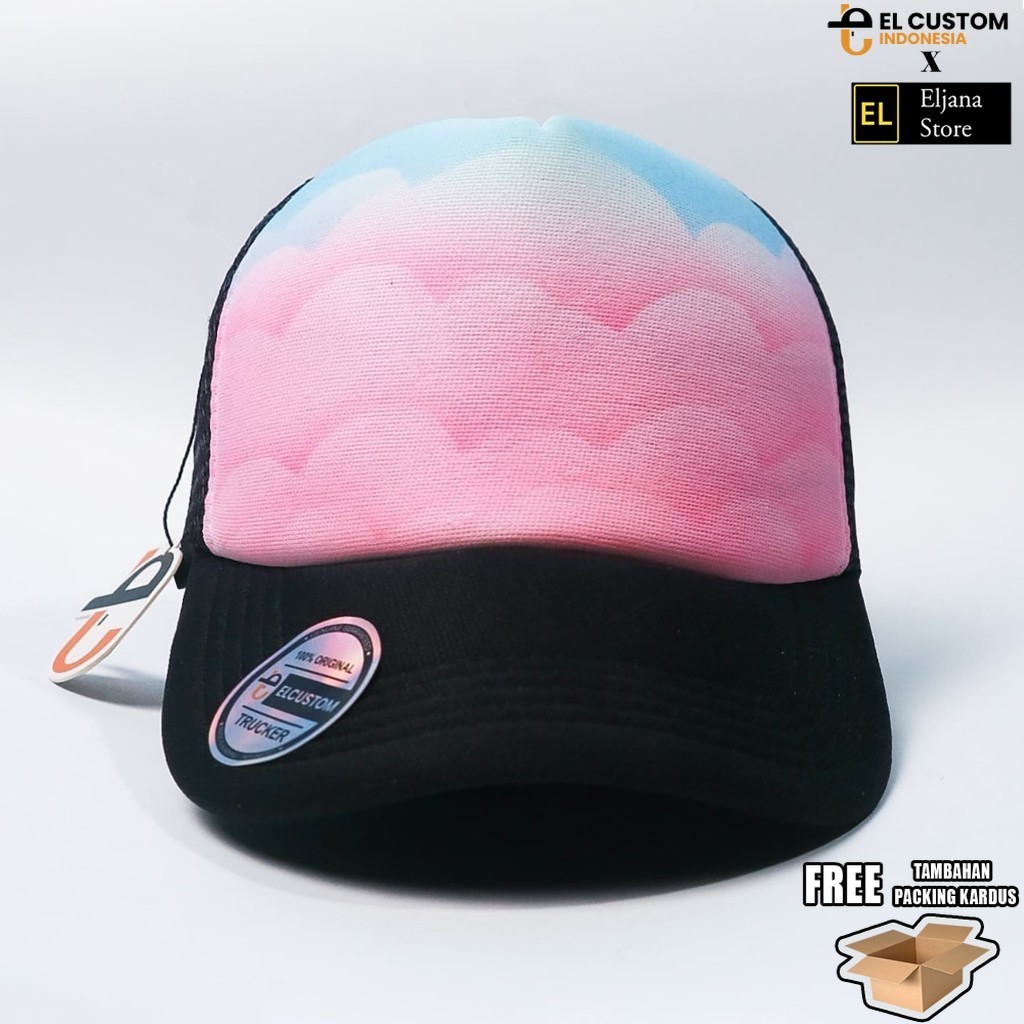 CANDY CLOUD - Topi Jaring Airbrush / Topi Custom/  Tiedye/ Topi Premium / Topi Trucker / Topi SMA / 