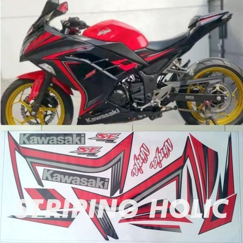 STRIPING NINJA 250 FI SPECIAL EDITION MERAH HITAM