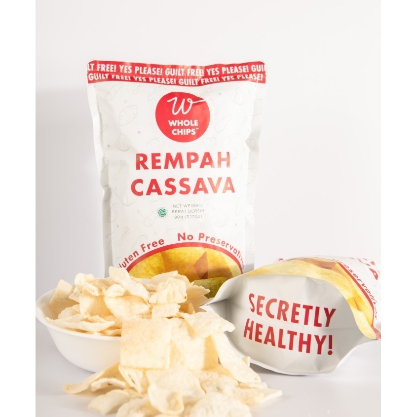 

New Cemilan Sehat Keripik Singkong Whole Chips Rempah Cassava 90gr - Halal