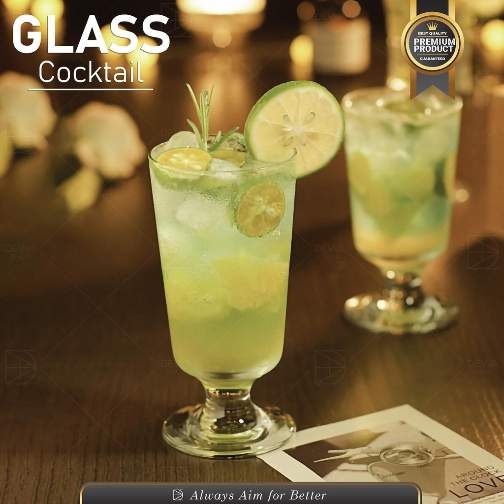 Gelas Cocktail Kaca Kaki Mojito Jus Cantik Cafe Libbey Drinking Glass