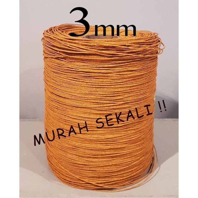 

tali kertas 3 mm coklat untuk paper bag kraft samson paper rope murah 100m