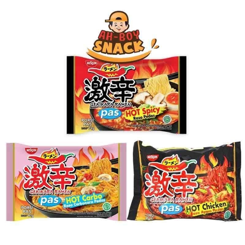 

MIE NISSIN GEKIKARA RAMEN 80 GRAM - GORENG RAMEN HOT CHICKEN, GORENG CARBONARA, KUAH HOT SPICY
