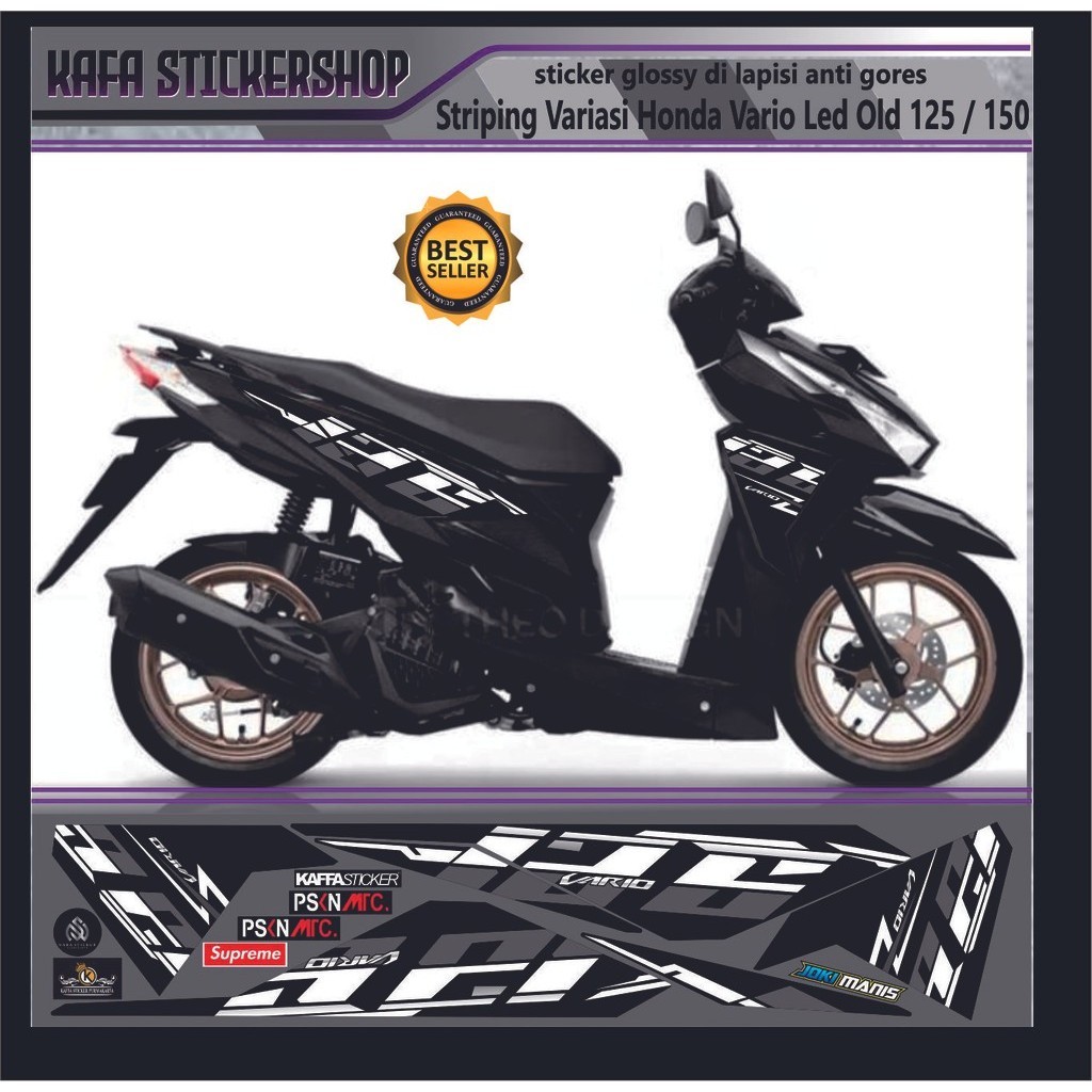 DECAL STIKER Stiker Striping Vario Led 125 150 Motif Simple List Custom Old Vario led fi