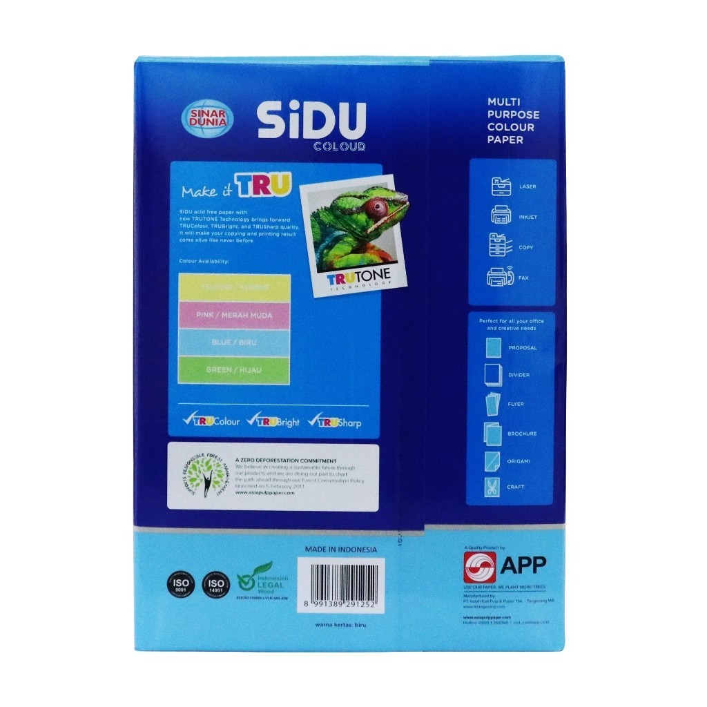 

Promo [Stationery Spectrum] SiDU Kertas Fotocopy Warna Biru/Blue 70 GSM A4 1 RIM - SDU CLR 70 A4 180