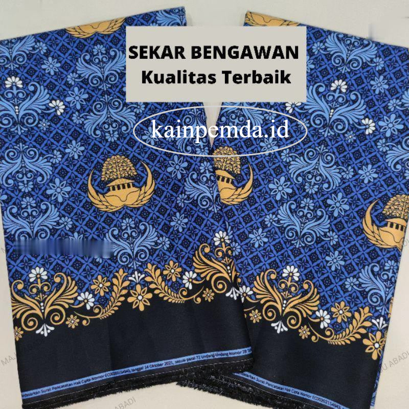Kain Batik c50s DOUBLE BORDER ASLI Seragam Korpri Katun Terbaru 2022 Korpri SEKAR BENGAWAN