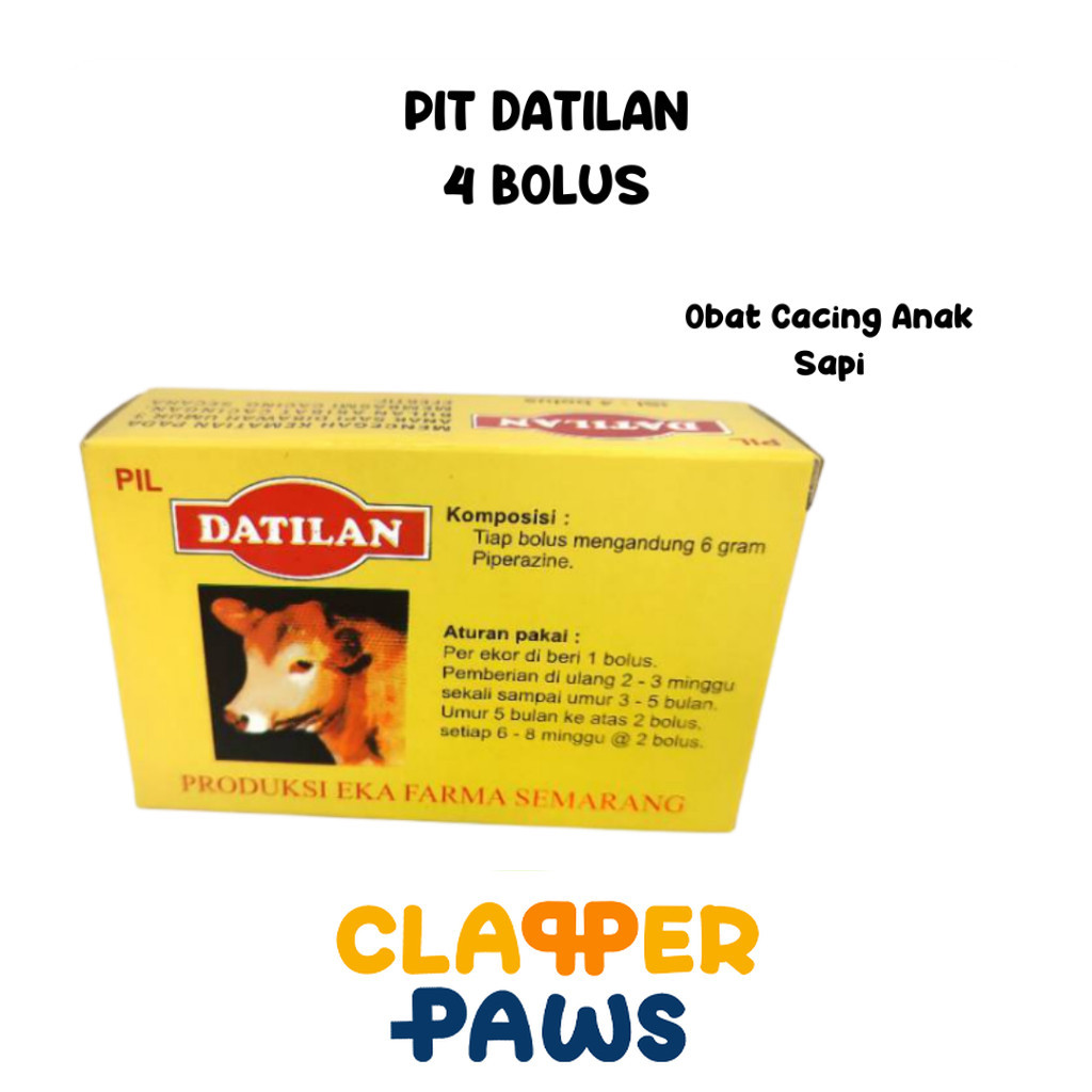 PIL DATILAN isi 4 BOLUS Obat Cacing Anak Sapi Hewan Eka Farma