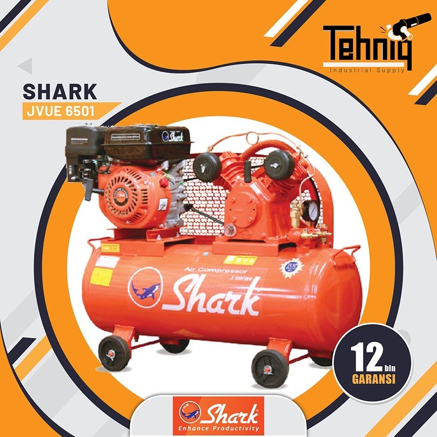 promo spesial KOMPRESOR ANGIN SHARK JVUE-6501 UNLOADING COMPRESSOR + ENGINE 1 HP