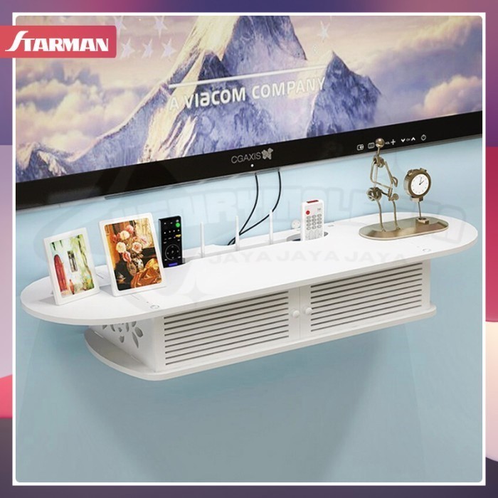 Rak Dinding Bawah TV Gantung Tempat Modem Router Wifi Remote