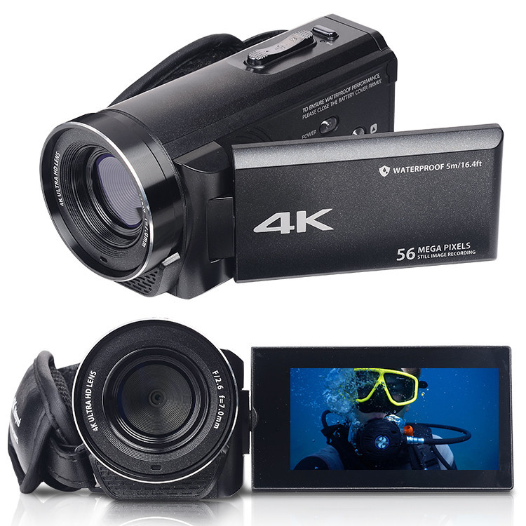 Kamera Video Digital 4K Tahan Air Bawah Air Genggam Kamera Video Kecantikan 18 Zoom Digital Output H