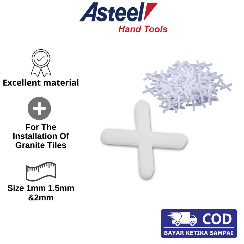 ASTEEL Tile Spacer 1MM/1.5MM Nat T Cross Pasang Keramik Granit Tile Leveling System Lantai Dinding