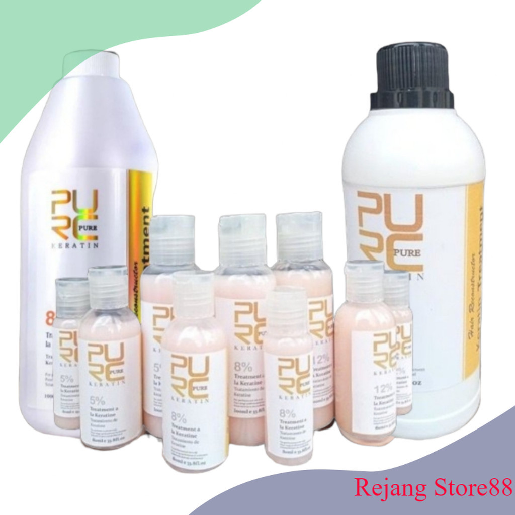 PURC KERATIN 5% 8% 12% 1000ML KERATIN HAIR TREATMENT PELURUS RAMBUT COD