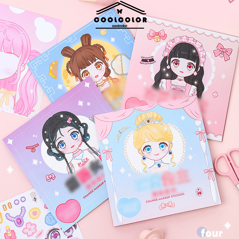 

COD❤️Buku Stiker Pertunjukan Rias Stiker Rias Putri Mainan Puzzle Anak-anak-cl
