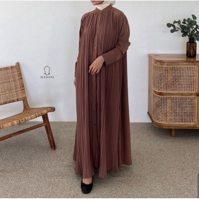 ABAYA FLISKET DEPAN FULL KANCING IED SERIES MADANI THELABEL ORI