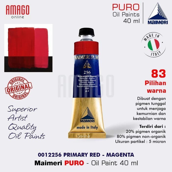 

Cat Minyak Lukis MAIMERI Puro - Oil Paint - Primary Red Magenta - 40ml - M0012256