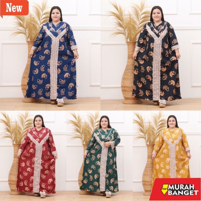 baju lebaran ala Timur Tengah- DASTER ARAB JUMBO LD 130 LENGAN PANJANG DASTER BUSUI BIG SIZE RAYON P