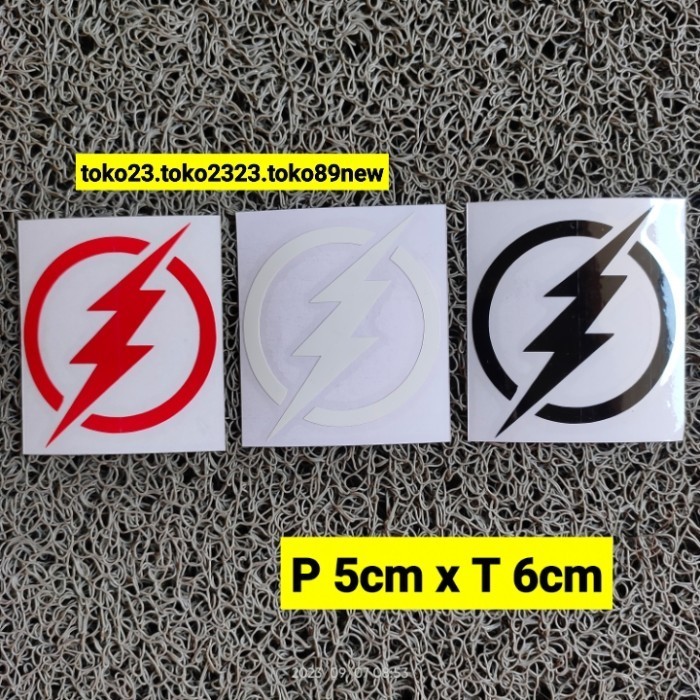 stiker cutting motor gambar petir stiker helm - Putih