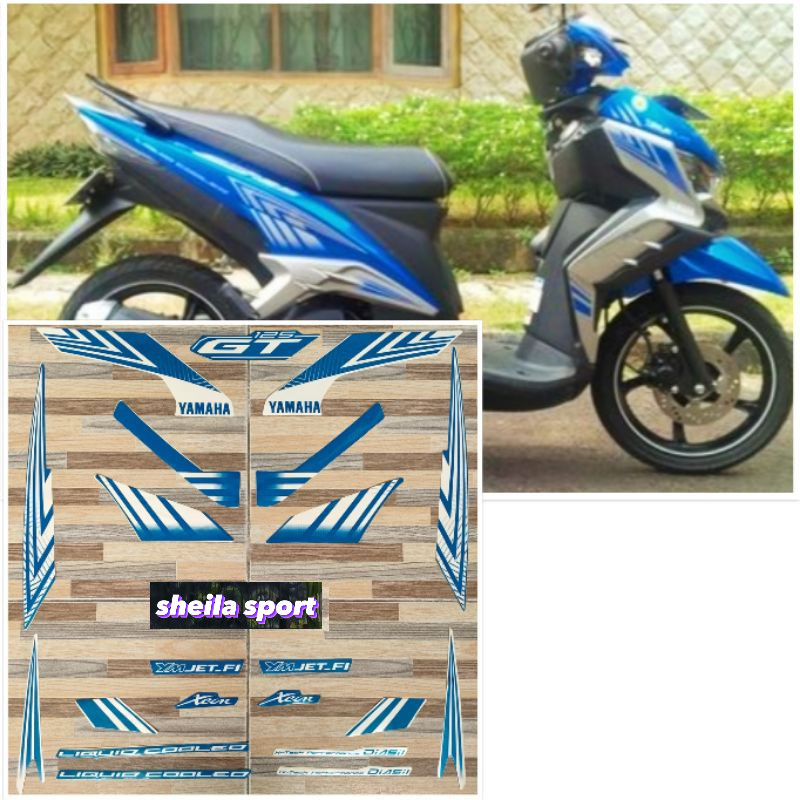 Striping xeon Stiker Yamaha Xeon GT 125 biru putih tahun 2014 2015 kualitas bagus