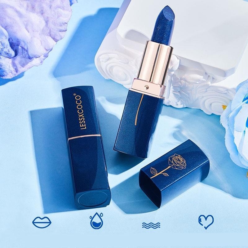 Lipstik Biru/ Lipstik Biru Berubah Warna/ Lipstik Biru Lessxcoco/ Lipstik Biru Magic/ Lipstik Biru V