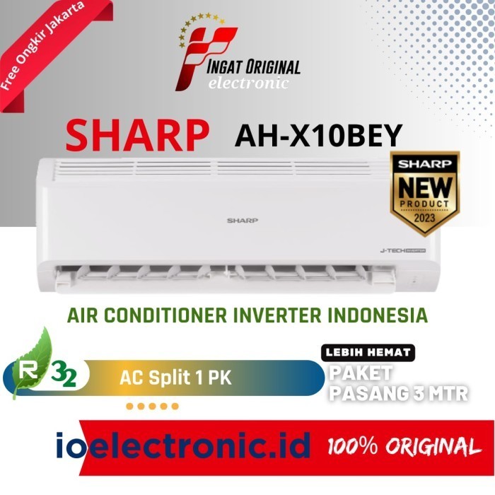 promo terbaru AC SHARP 1 PK INVERTER AH-X10ZY PLUS PASANG PAKETAN 3 METER - Unit Only