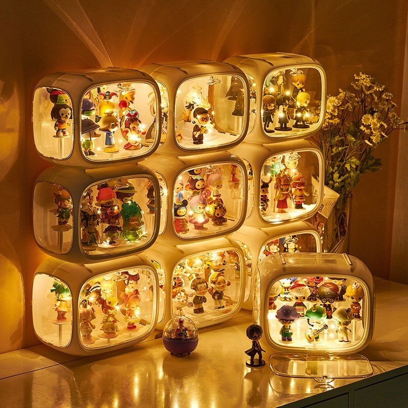 

Blind Box Storage Box Pop Mart Transparent Acrylic Display Stand PopMart Hand-Made Lego Space Capsule Frame Cabinet