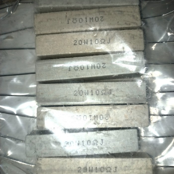 

R kapur 10ohm 10 ohm 10R 20w 20watt 20 watt Resistor balok kotak w 20wat wat Fajar elektro 2