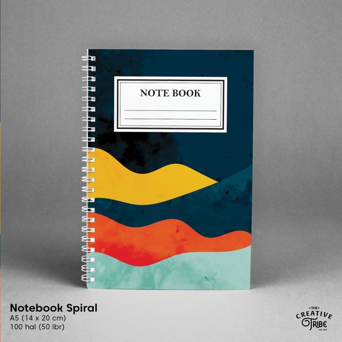 

Buku Catatan Spiral A5 Color Wave - 100 Hal Notebook Notes Block Note - Color Wave 1, Spiral - Polos