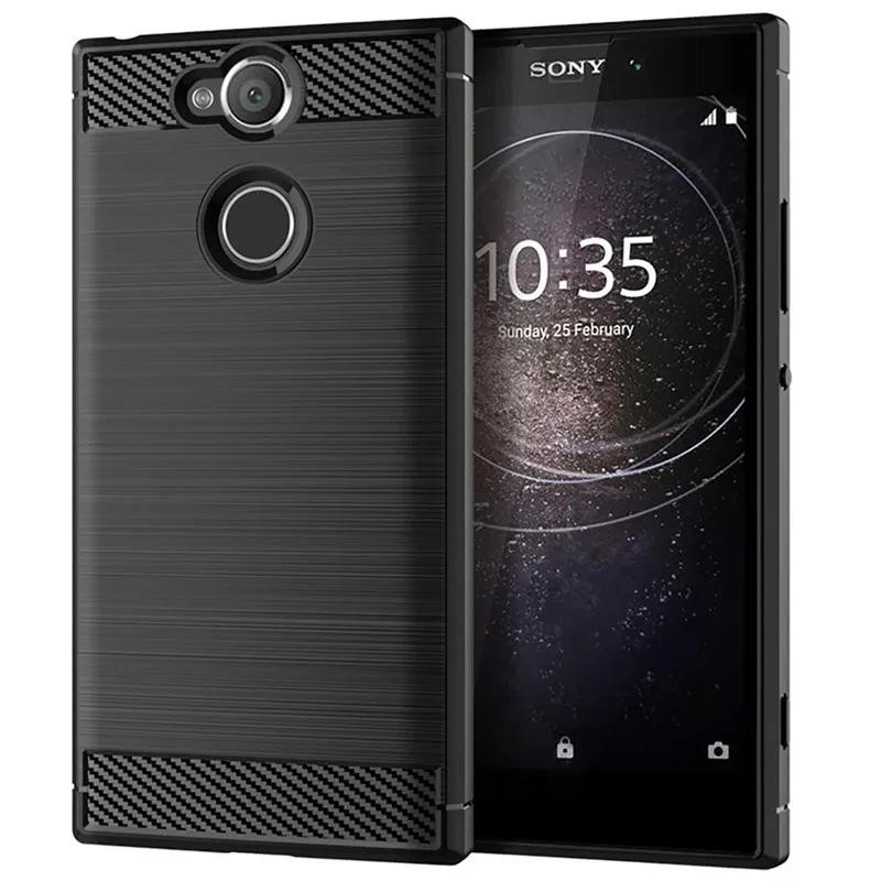 Casing HP Sony Xperia XA2 Plus XA2+ xa2plus sony xa2 plus Casing TPU Tekstur Serat Karbon Silikon Le