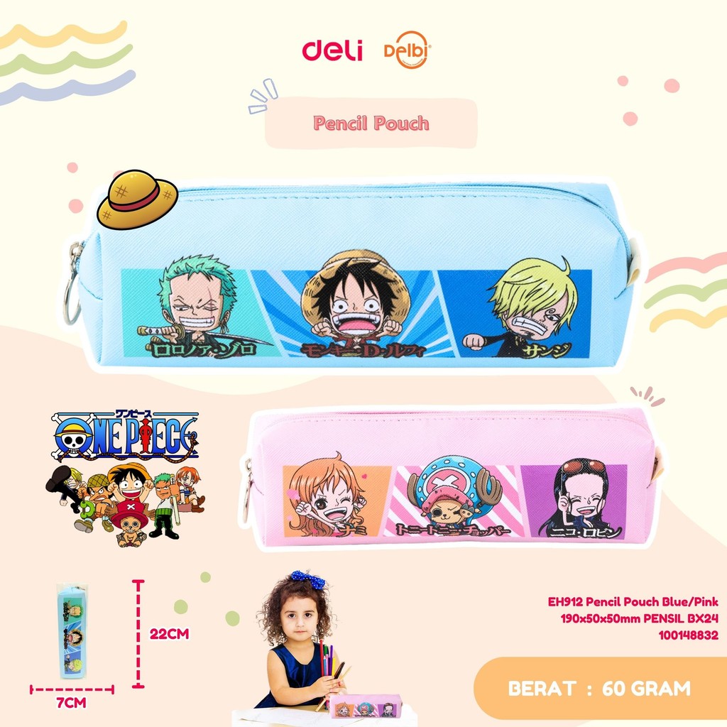 

Tempat Pensil Deli Deli Pouch Zipper - H912 DELI EH912 Pencil Pouch Blue/Pink 190x50x50mm PENSIL