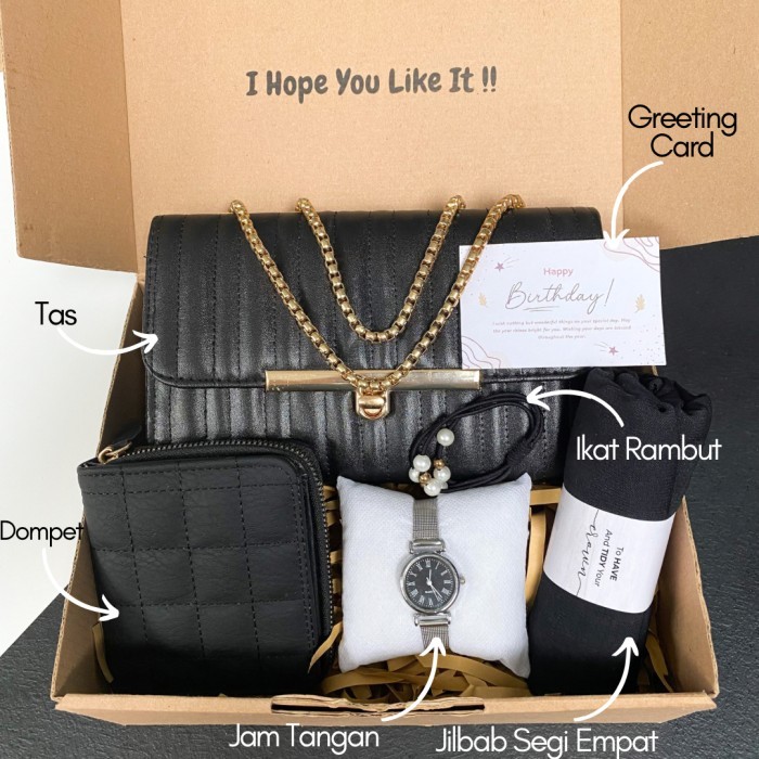 

[Best]PROMO HAMPERS GIFT BOX CHELSY BAG/KADO ULANG TAHUN TAS WANITA/KADO PACAR - Putih