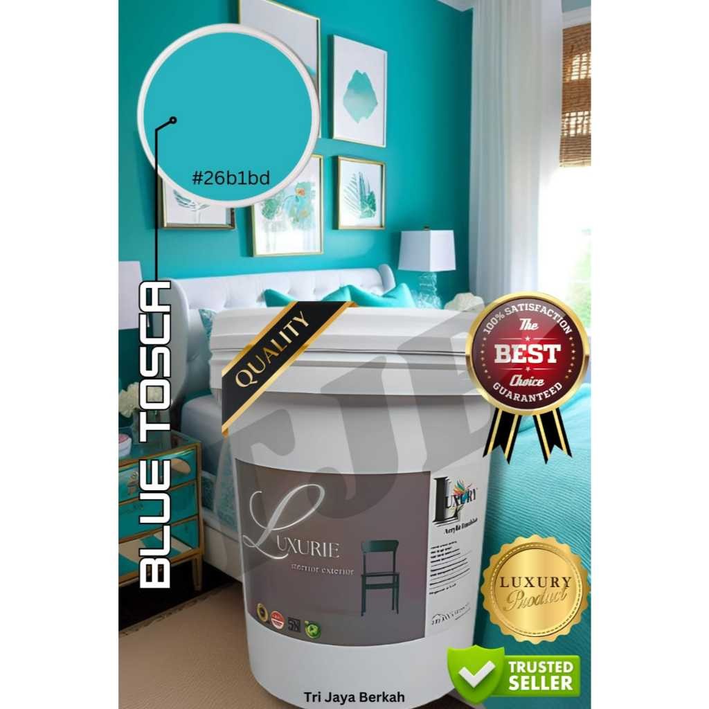 Cat Tembok Berkualitas LUXURIE wallpaint interior dan exterior 20kg "Biru Tosca "