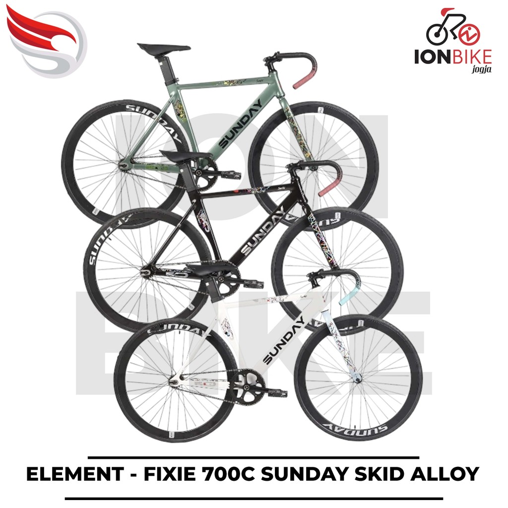 Sepeda Fixie 700c Element Sunday FRC550 Alloy Fixed Gear 700 Roadbike Road Bike Dropbar Ringan Skid 